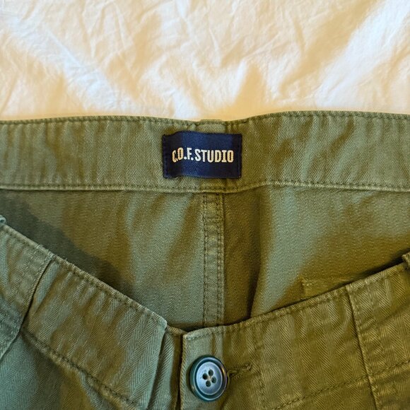COE Studio Herringbone Pants in Olive Size 38 - Picture 3 of 8
